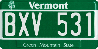 VT license plate BXV531
