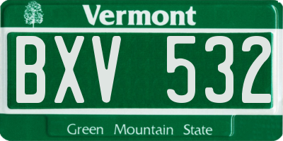 VT license plate BXV532