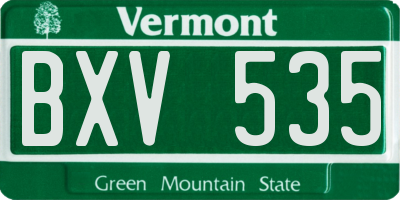 VT license plate BXV535