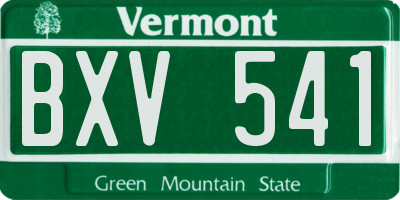 VT license plate BXV541