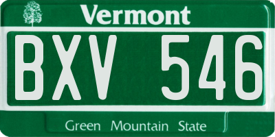 VT license plate BXV546