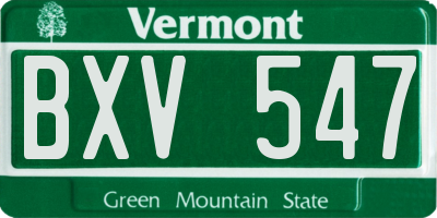 VT license plate BXV547