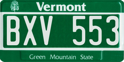 VT license plate BXV553