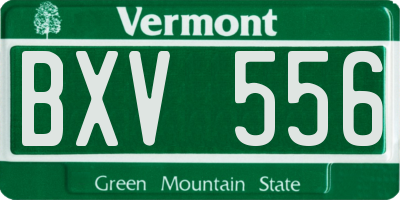 VT license plate BXV556