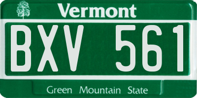 VT license plate BXV561