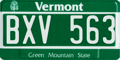 VT license plate BXV563