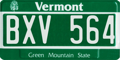 VT license plate BXV564