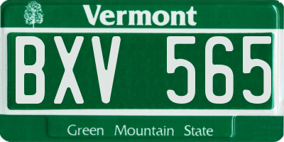 VT license plate BXV565
