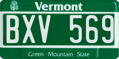 VT license plate BXV569
