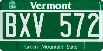 VT license plate BXV572