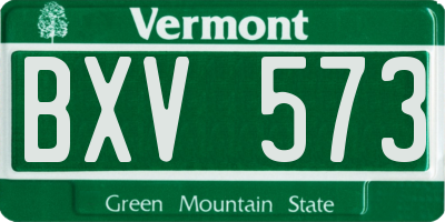VT license plate BXV573