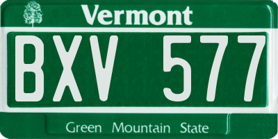 VT license plate BXV577