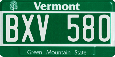 VT license plate BXV580