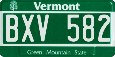 VT license plate BXV582