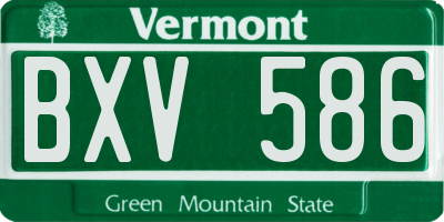 VT license plate BXV586