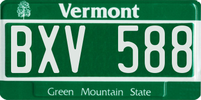 VT license plate BXV588