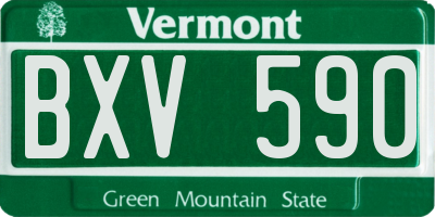 VT license plate BXV590