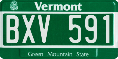 VT license plate BXV591