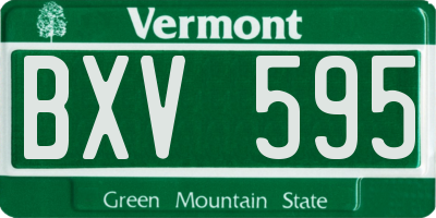 VT license plate BXV595