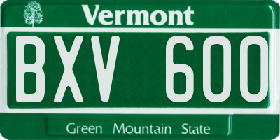 VT license plate BXV600