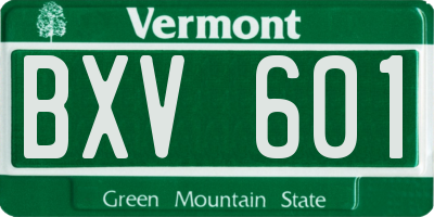 VT license plate BXV601