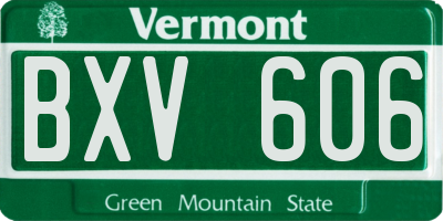 VT license plate BXV606