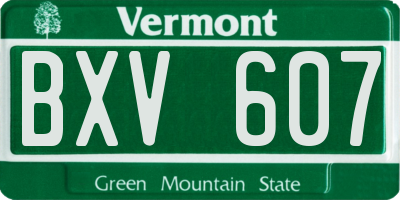 VT license plate BXV607