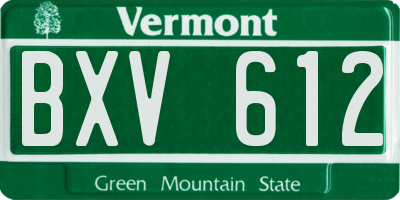 VT license plate BXV612