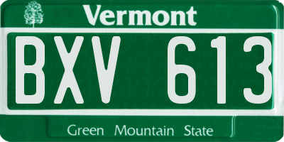 VT license plate BXV613