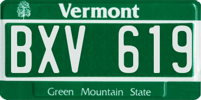 VT license plate BXV619