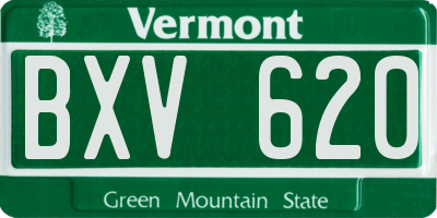 VT license plate BXV620