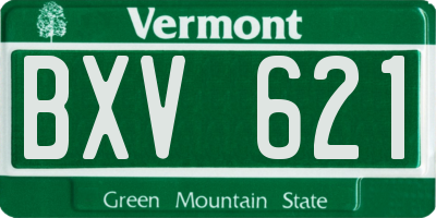 VT license plate BXV621