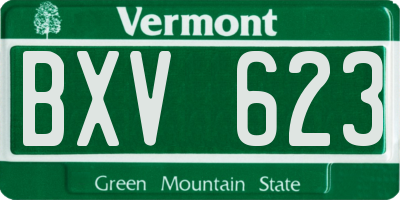 VT license plate BXV623
