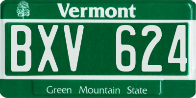 VT license plate BXV624