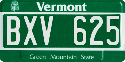 VT license plate BXV625