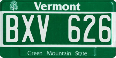 VT license plate BXV626