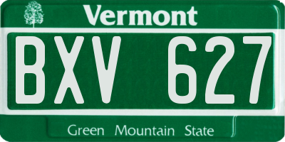 VT license plate BXV627