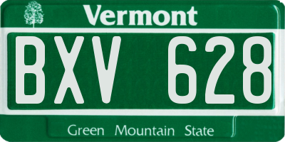 VT license plate BXV628