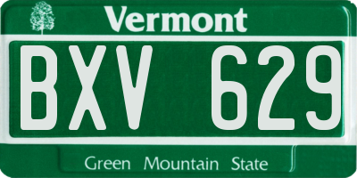 VT license plate BXV629