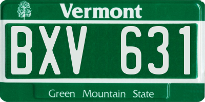 VT license plate BXV631