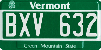 VT license plate BXV632