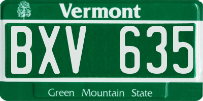 VT license plate BXV635