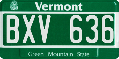 VT license plate BXV636