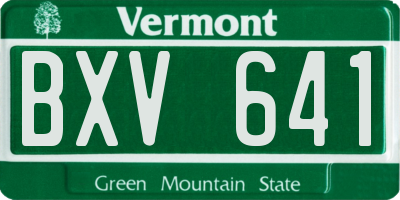 VT license plate BXV641