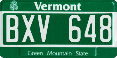 VT license plate BXV648