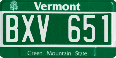 VT license plate BXV651