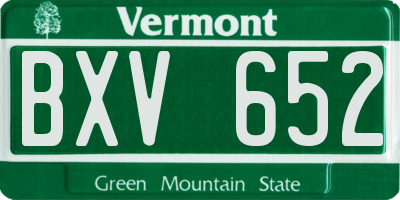 VT license plate BXV652