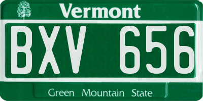 VT license plate BXV656