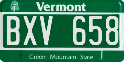 VT license plate BXV658