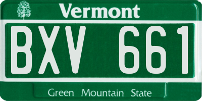 VT license plate BXV661